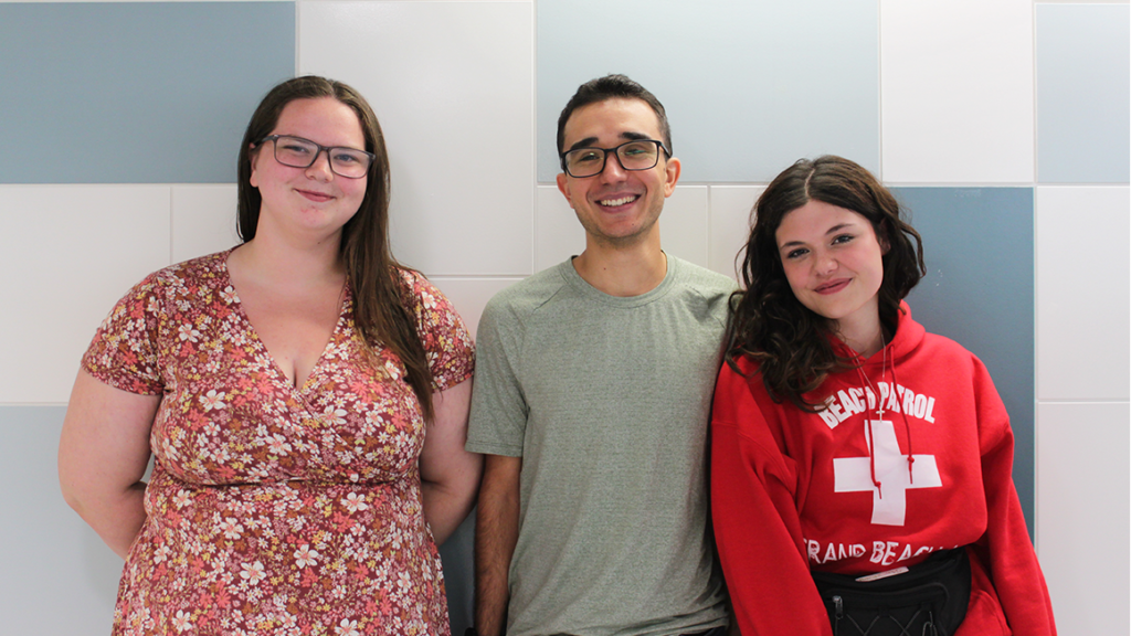 Sun & Fun Camp Couselors pose for a photo. From left to right: Alicia Herbert, Antonio Guerra and Avery Mason.